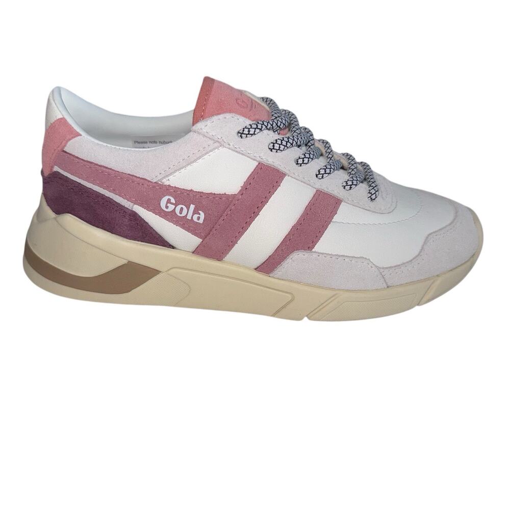 Gola Eclipse Pure Women White dusty rose Pink Lace Up Sneakers Shoes SZ/5 - Picture 7 of 14